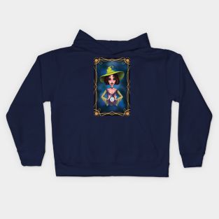 Chocolate hair taurus witch Kids Hoodie